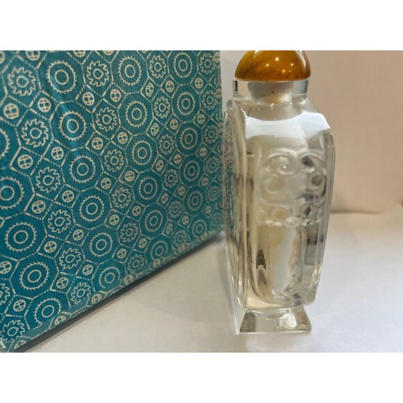 Vtg Double Sided Reverse Glass Painting Chinese Snuff Bottle Hand Carved Glass - Picture 6 of 10